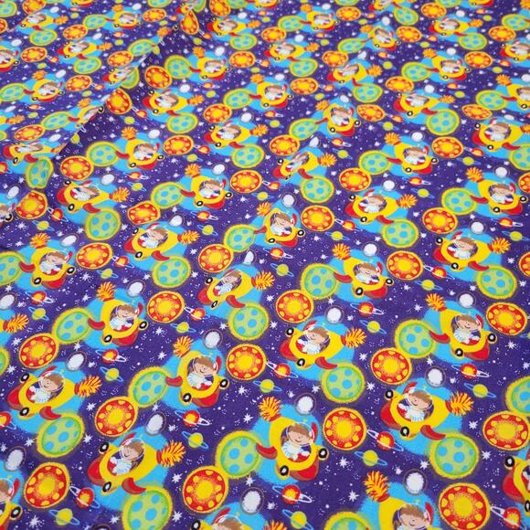 Cotton Fabric Child in Spaceship Space Planets Stars 1 Yd x 44” Hancock Fabrics - Picture 7 of 10